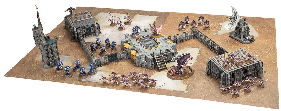 This Combat Patrol battlefield has slightly fewer elements than the last, replacing the two story building with a single one and removing a couple of the terrain pieces that were positioned at the edges of the battlefield. It still makes for a good matched play experience as the deployment zones remain protected and it is possible for units to move between cover, ensuring they are not forced into the open too much.